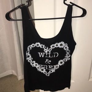 Wild and Free Black Tank Top